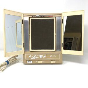 Vintage 1960's Sears Lighted 3 Way Folding Electric Makeup Mirror